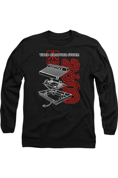 Gildan Atari 2600 Long Sleeve Adult Tee / T-shirt In Black