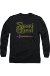 Gildan Atari 8 Bit Sword Long Sleeve Adult Tee / T-shirt In Black