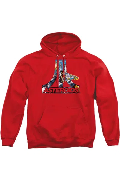 Gildan Atari Asteroids Atari Adult Pull Over Hoodie In Red