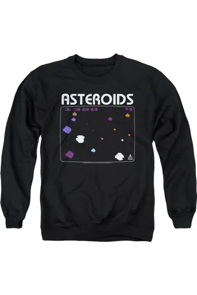 Gildan Atari Asteroidshort Sleevecreen Adult Crewneck Sweatshirt In Black
