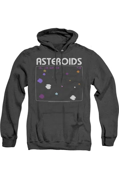 Gildan Atari Asteroidshort Sleevecreen Adult Heather Hoodie In Black