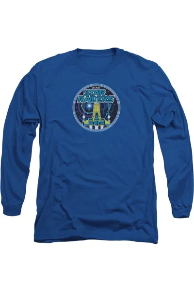 Gildan Atari Badge Long Sleeve Adult Tee / T-shirt In Blue