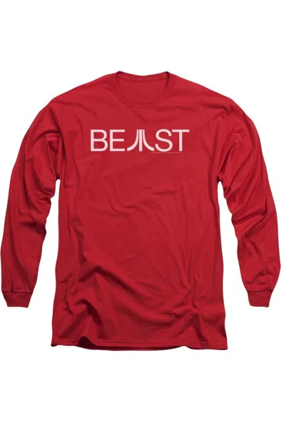 Gildan Atari Beast Long Sleeve Adult Tee / T-shirt In Red