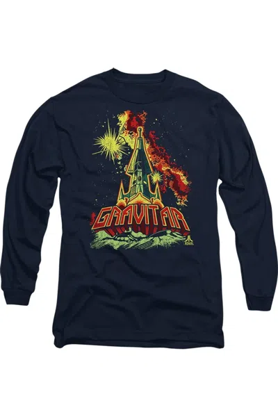 Gildan Atari Blast Off Long Sleeve Adult Tee / T-shirt In Blue
