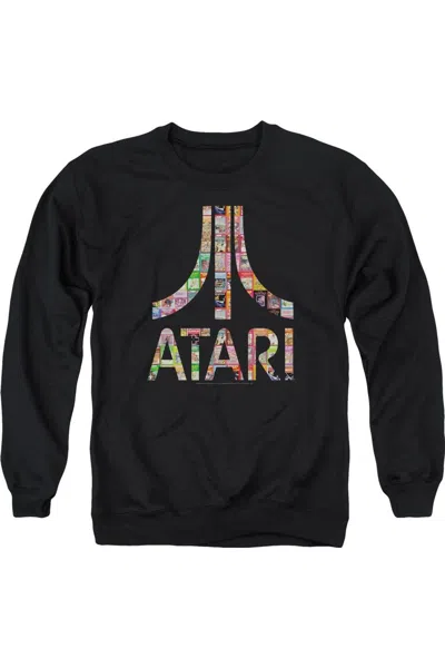 Gildan Atari Box Art Adult Crewneck Sweatshirt In Black