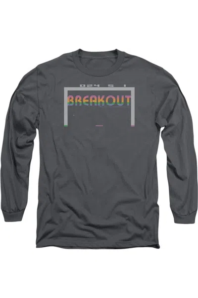 Gildan Atari Breakout 2600 Long Sleeve Adult Tee / T-shirt In Pink