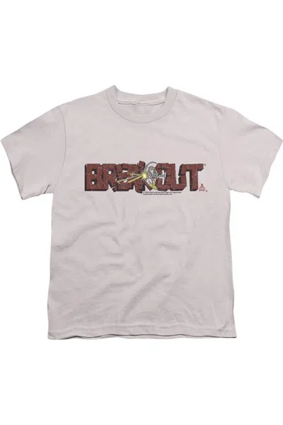 Gildan Kids' Atari Breakout Distressed Short Sleeve Youth Tee / T-shirt In White