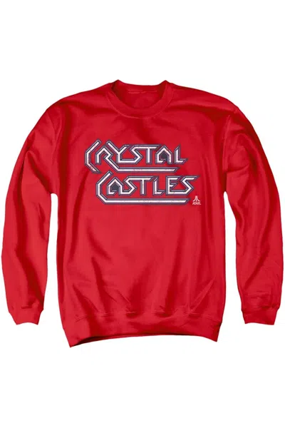 Gildan Atari Crystal Castles Logo Adult Crewneck Sweatshirt In Red