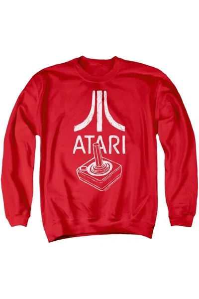 Gildan Atari Joystick Logo Adult Crewneck Sweatshirt In Red
