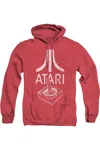 Gildan Atari Joystick Logo Adult Heather Hoodie In Red