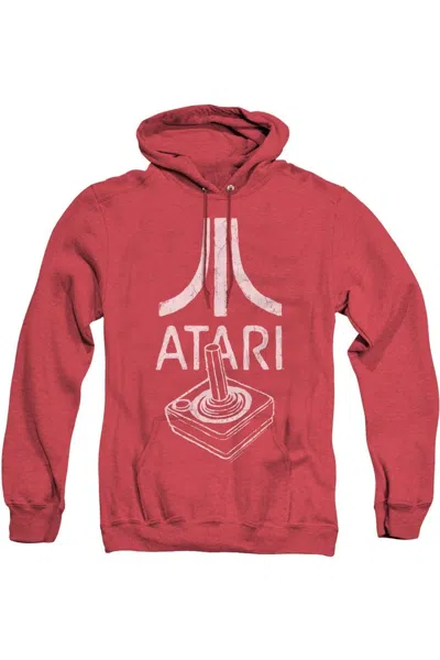Gildan Atari Joystick Logo Adult Heather Hoodie In Red