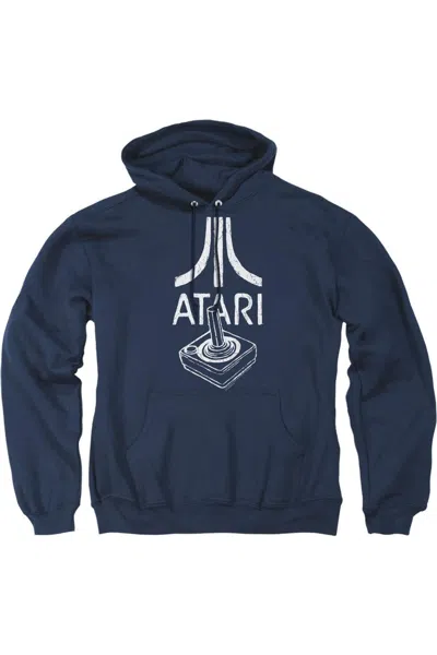 Gildan Atari Joystick Logo Adult Pull Over Hoodie In Blue
