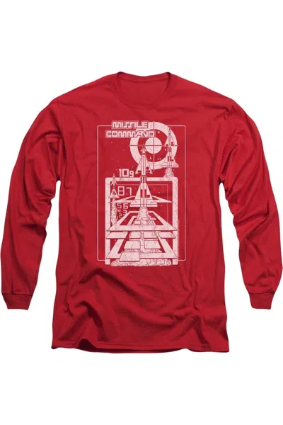 Gildan Atari Lift Off Long Sleeve Adult Tee / T-shirt In Red
