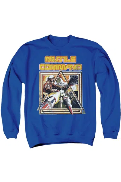 Gildan Atari Missle Commander Adult Crewneck Sweatshirt In Blue