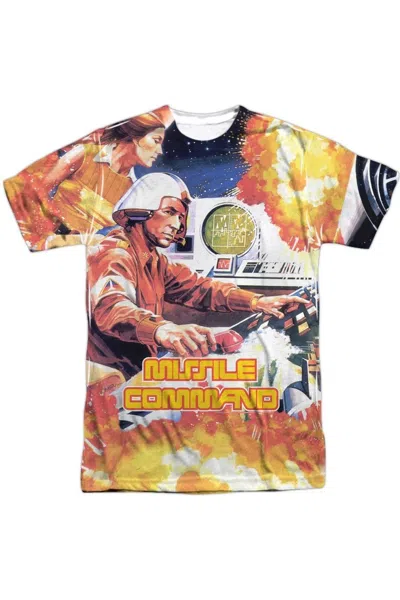 Gildan Atari Missle Commander Short Sleeve Adult Poly Crew T-shirt In White