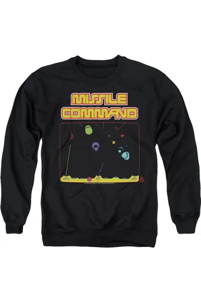 Gildan Atari Missle Screen Adult Crewneck Sweatshirt In Black
