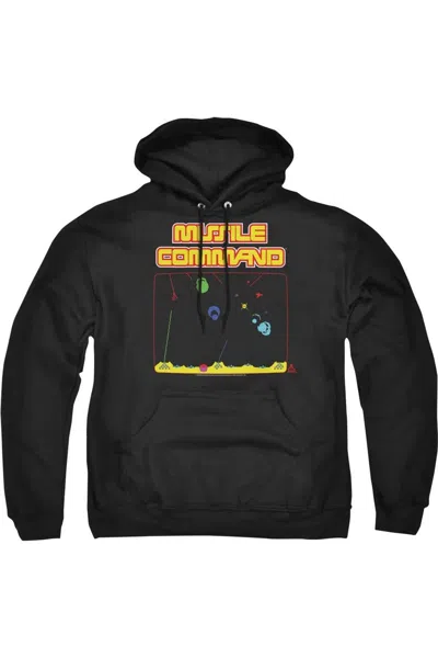Gildan Atari Missle Screen Adult Pull Over Hoodie In Black