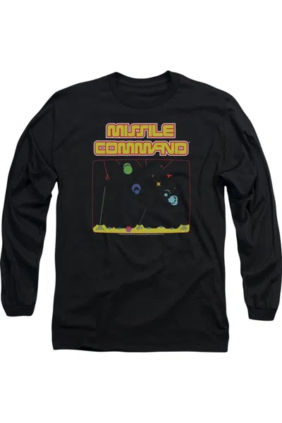 Gildan Atari Missle Screen Long Sleeve Adult Tee / T-shirt In Black