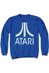 Gildan Atari Rough Logo Adult Crewneck Sweatshirt In Blue
