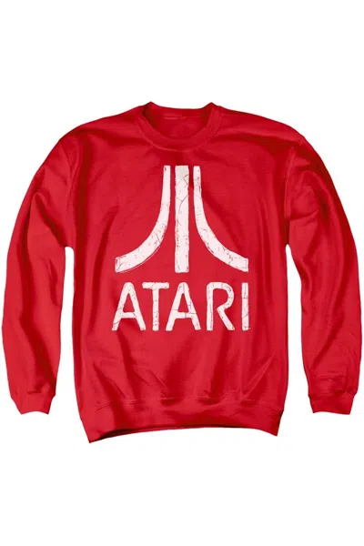 Gildan Atari Rough Logo Adult Crewneck Sweatshirt In Red