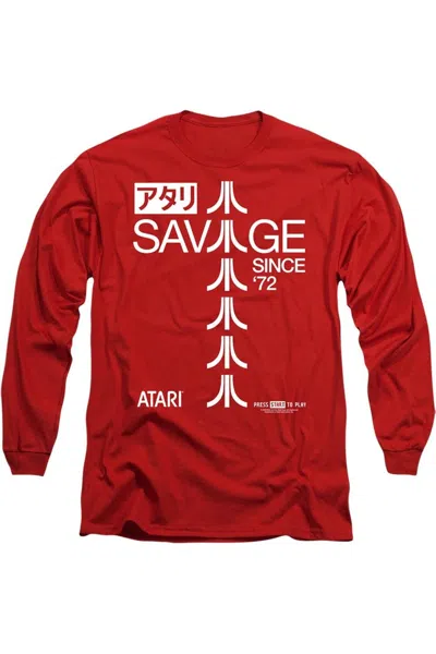 Gildan Atari Savage 72 Long Sleeve Adult Tee / T-shirt In Red