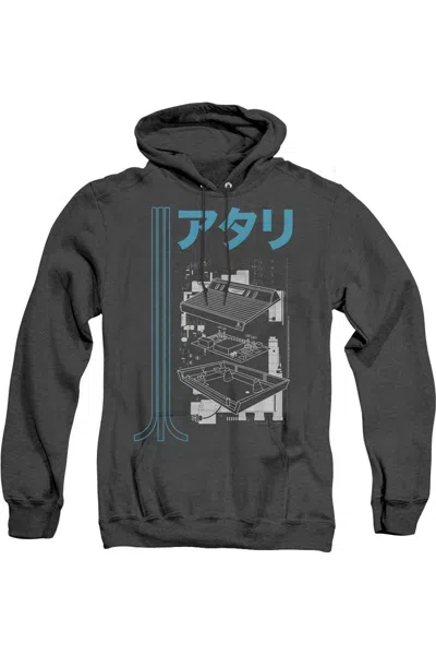 Gildan Atari Schematic Adult Heather Hoodie In Black