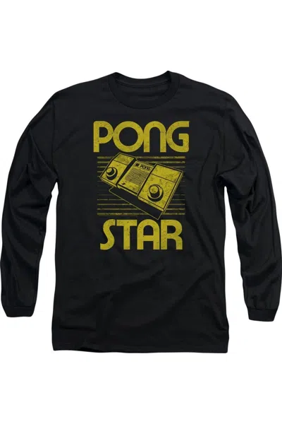 Gildan Atari Star Long Sleeve Adult Tee / T-shirt In Black