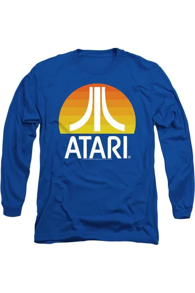 Gildan Atari Sunrise Clean Long Sleeve Adult Tee / T-shirt In Blue