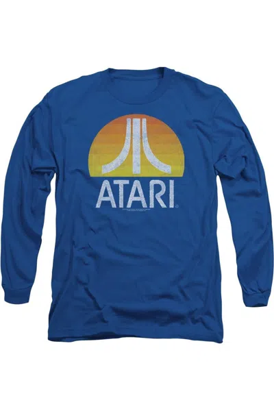 Gildan Atari Sunrise Eroded Long Sleeve Adult Tee / T-shirt In Blue