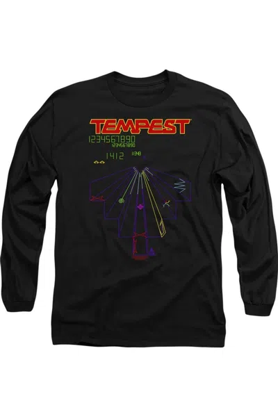 Gildan Atari Tempest Screen Long Sleeve Adult Tee / T-shirt In Black