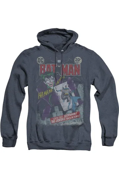 Gildan Batman #251 Distressed Adult Heather Hoodie / Hooded Sweatshirt In Blue