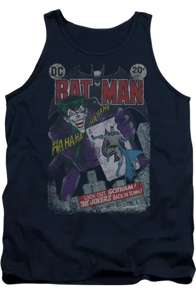Gildan Batman #251 Distressed Adult Tank Top In Blue