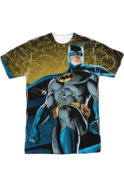 Gildan Batman 75 Glow Short Sleeve Adult Poly Crew Tee / T-shirt In White