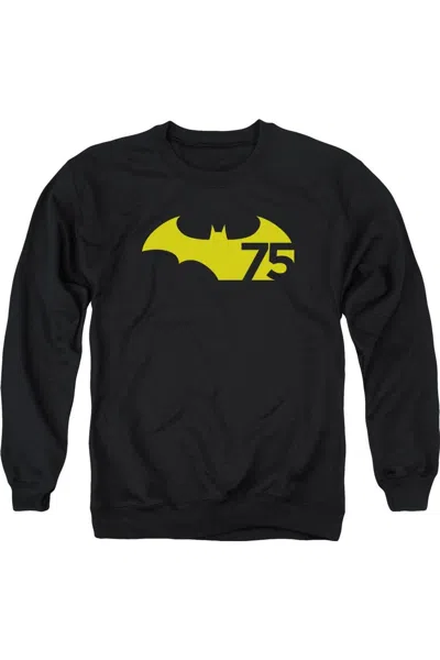 Gildan Batman 75 Logo 2 Adult Crewneck Sweatshirt In Black