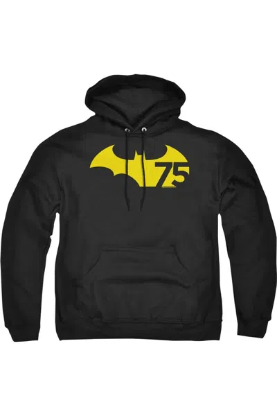 Gildan Batman 75 Logo 2 Adult Pull Over Hoodie / Hooded Sweatshirt In Black