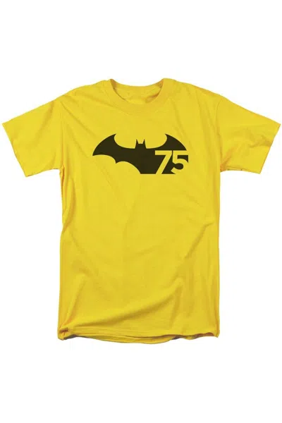 Gildan Batman 75 Logo Short Sleeve Adult Tee / T-shirt In Yellow