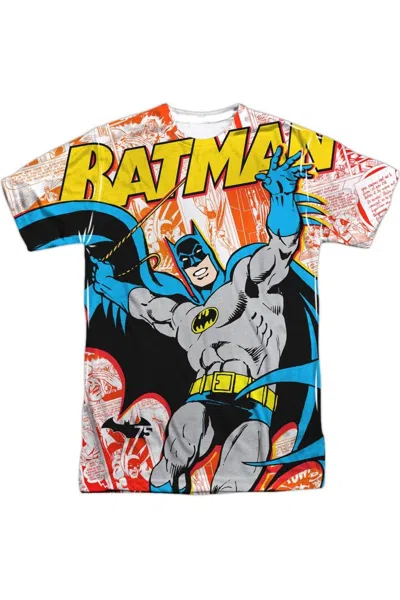 Gildan Batman 75 Panels Short Sleeve Adult Poly Crew Tee / T-shirt In White