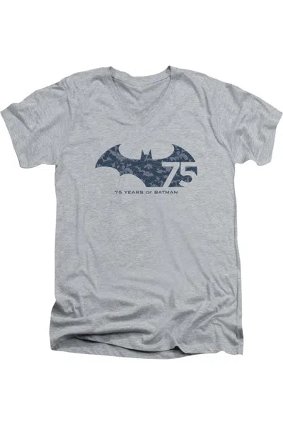 Gildan Batman 75 Year Collage Short Sleeve Adult V Neck Premium Cotton Tee / T-shirt In Multi