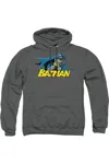 Gildan Batman 8 Bit Cape Adult Pull Over Hoodie / Hooded Sweatshirt In Pink