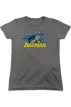 Gildan Batman 8 Bit Cape Short Sleeve Womens Tee / T-shirt In Pink