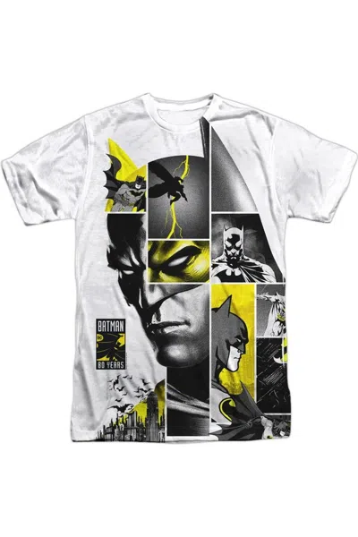Gildan Batman 80th Panels Short Sleeve Adult Poly Crew Tee / T-shirt In White