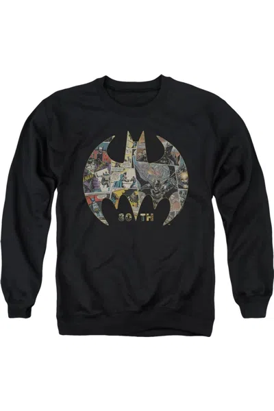 Gildan Batman 80th Shield Adult Crewneck Sweatshirt In Black