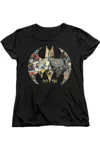 Gildan Batman Collage Shield Short Sleeve Women´s Tee / T-shirt In Black