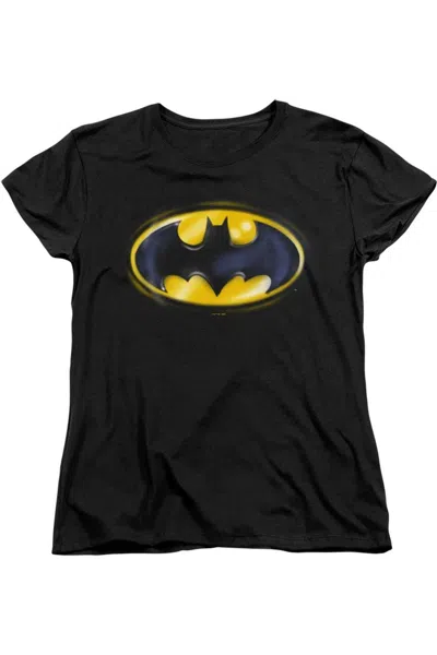 Gildan Batman Airbrush Logo Short Sleeve Women´s Tee / T-shirt In Black