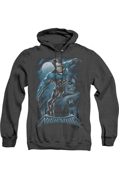Gildan Batman All Grown Up Adult Heather Hoodie / Hooded Sweatshirt In Black