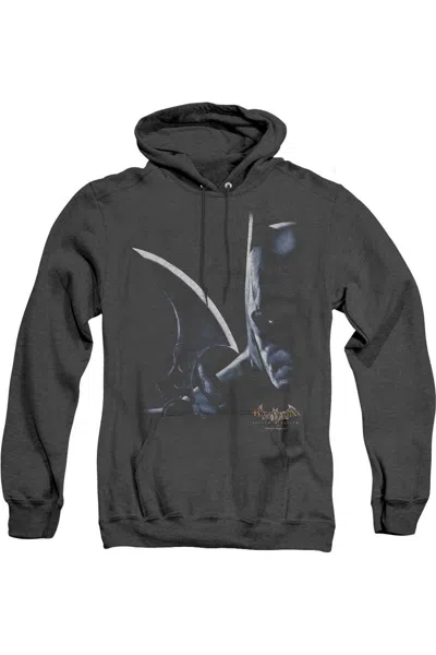 Gildan Batman Arkham Asylum Arkham Batman Adult Heather Hoodie / Hooded Sweatshirt In Black