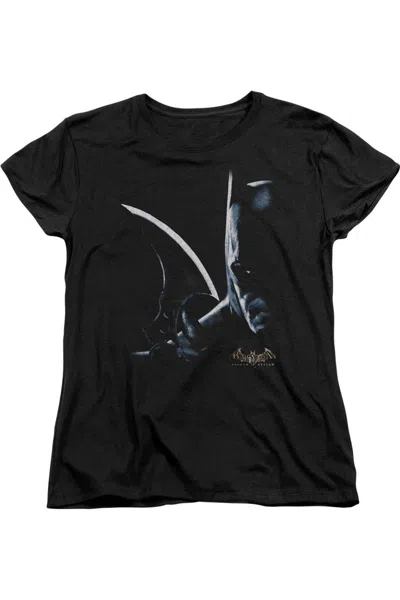 Gildan Batman Arkham Asylum Arkham Batman Short Sleeve Womens Tee / T-shirt In Black