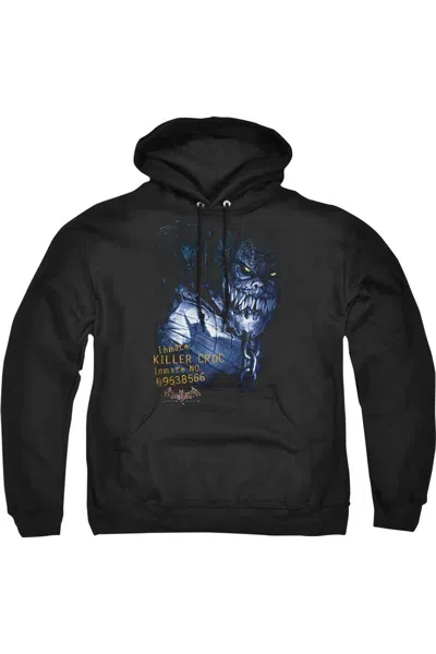 Gildan Batman Arkham Asylum Arkham Killer Croc Adult Pull Over Hoodie / Hooded Sweatshirt In Black
