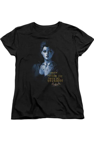 Gildan Batman Arkham Asylum Arkham Poison Ivy Short Sleeve Womens Tee / T-shirt In Black