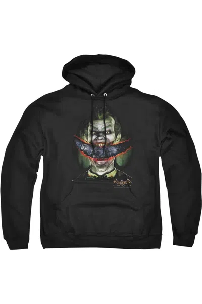 Gildan Batman Arkham Asylum Crazy Lips Adult Pull Over Hoodie / Hooded Sweatshirt In Black